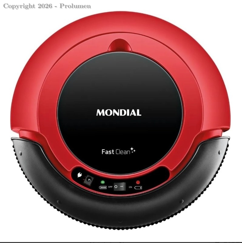 Robô aspirador e passa pano vermelho e preto 127V/220V