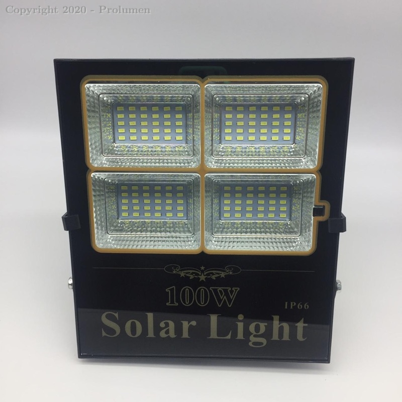 Luminária / Refletor Solar fotovoltaica 100 W - 10250 lumens