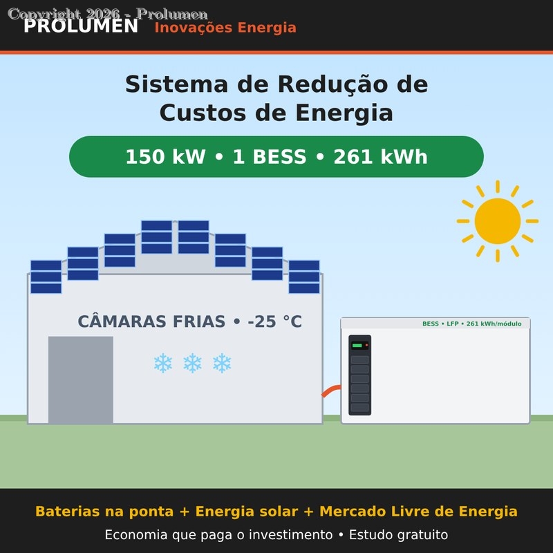 Sistema de Redução de Custos de Energia 150 kW – 1 BESS (261 kWh)