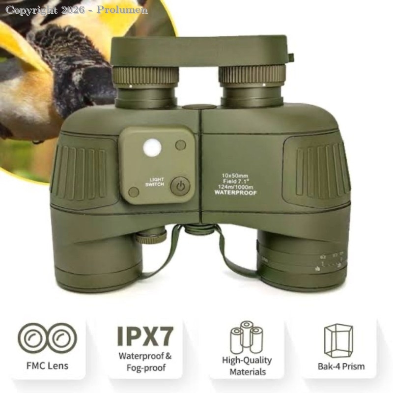 Binóculo Telêmetro Ocular Telescópio Bússola Caça 10x50 HD À Prova D 'Água Zoom