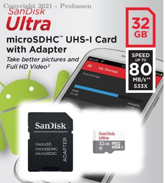Micro SD Card Sandisk 32 gb