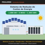Sistema de Redução de Custos de Energia 1.000 kW – 5 BESS (1.305 kWh)