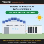 Sistema de Redução de Custos de Energia 750 kW – 4 BESS (1.044 kWh)