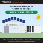 Sistema de Redução de Custos de Energia 500 kW – 3 BESS (783 kWh)